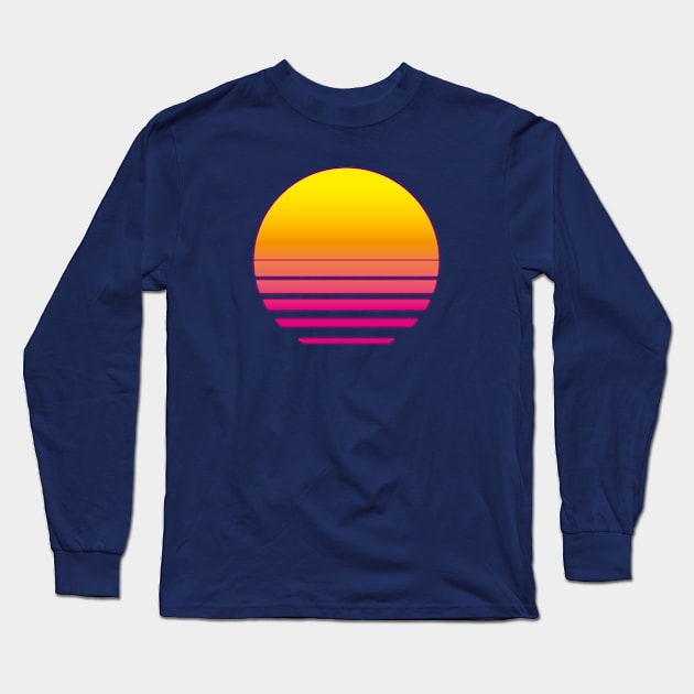 Synthwave - Retro Sunset 80s Long Sleeve T-Shirt by bluerockproducts